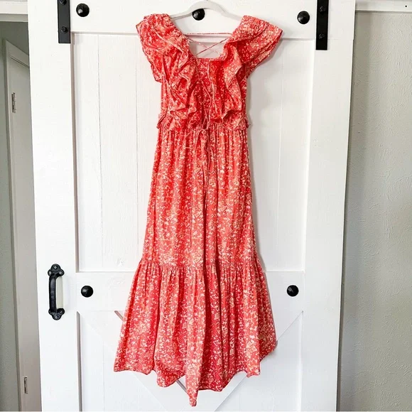 Ulla Johnson Freida Dress Printed Cotton Coral Batik Orange Size 2 - Picture 8 of 12